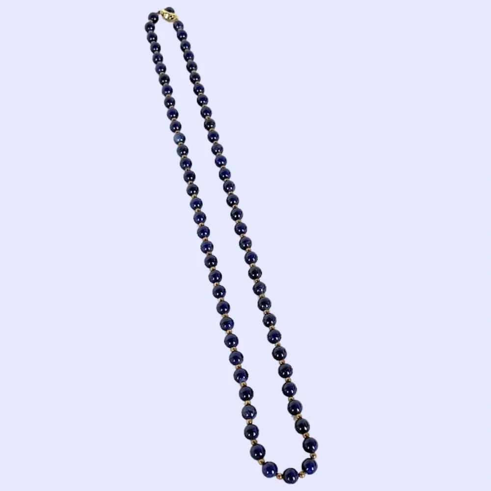 Classic Blue Beaded Necklace - Picture 7 of 9